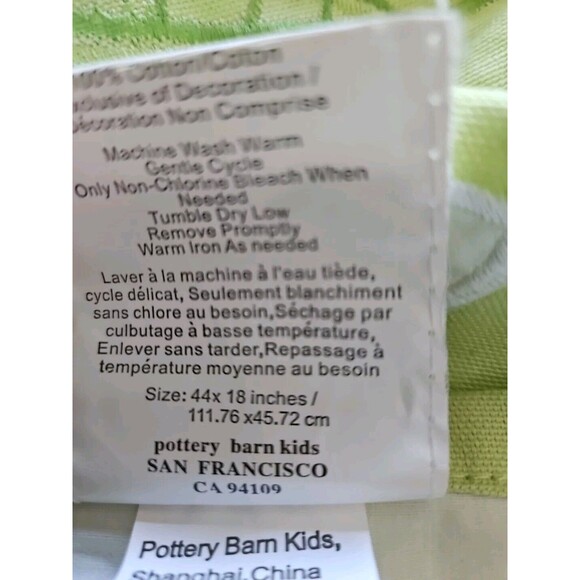 2 Pottery Barn Kids Green Gingham Daisy Garden Valances Embroidered Whimsical - Picture 7 of 7